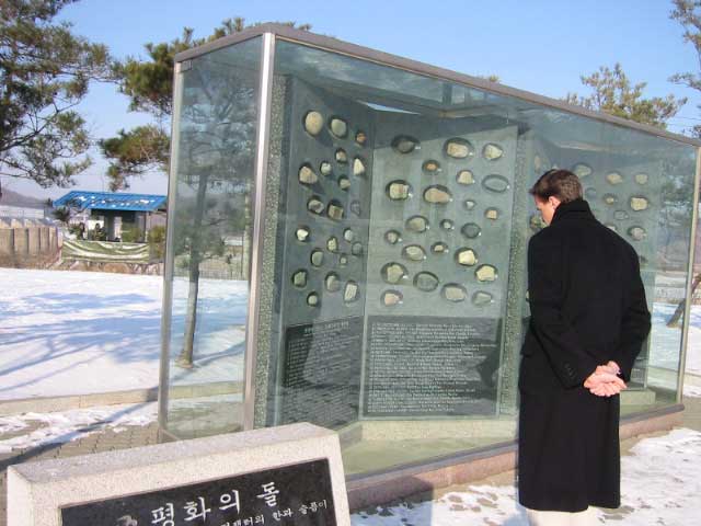 Monument of stones from battlefields around the world
