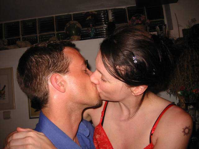 Lars and I, kissing.
